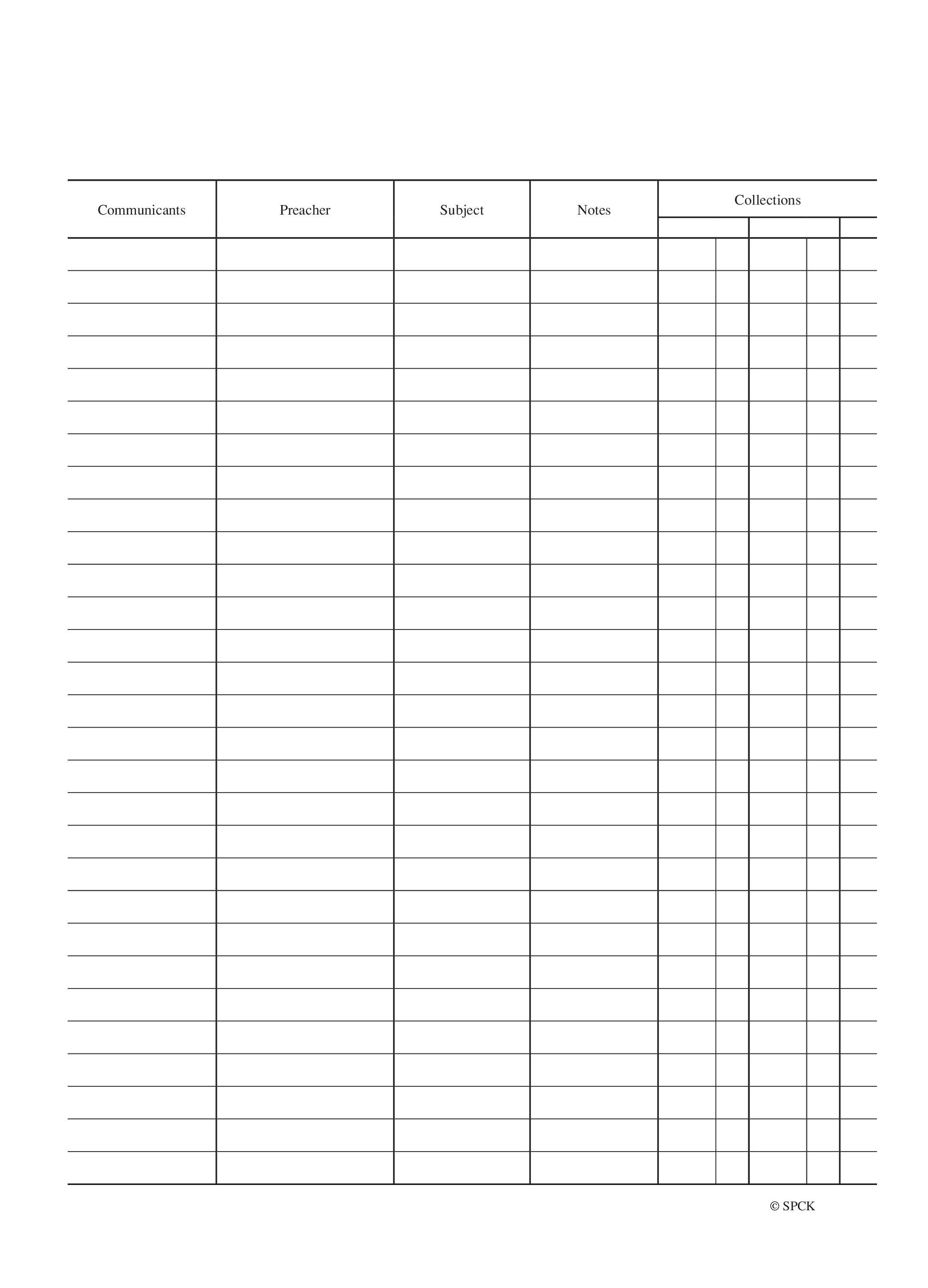 Service Register : SR5 Portrait (tall) Format: Free Delivery at Eden.co.uk