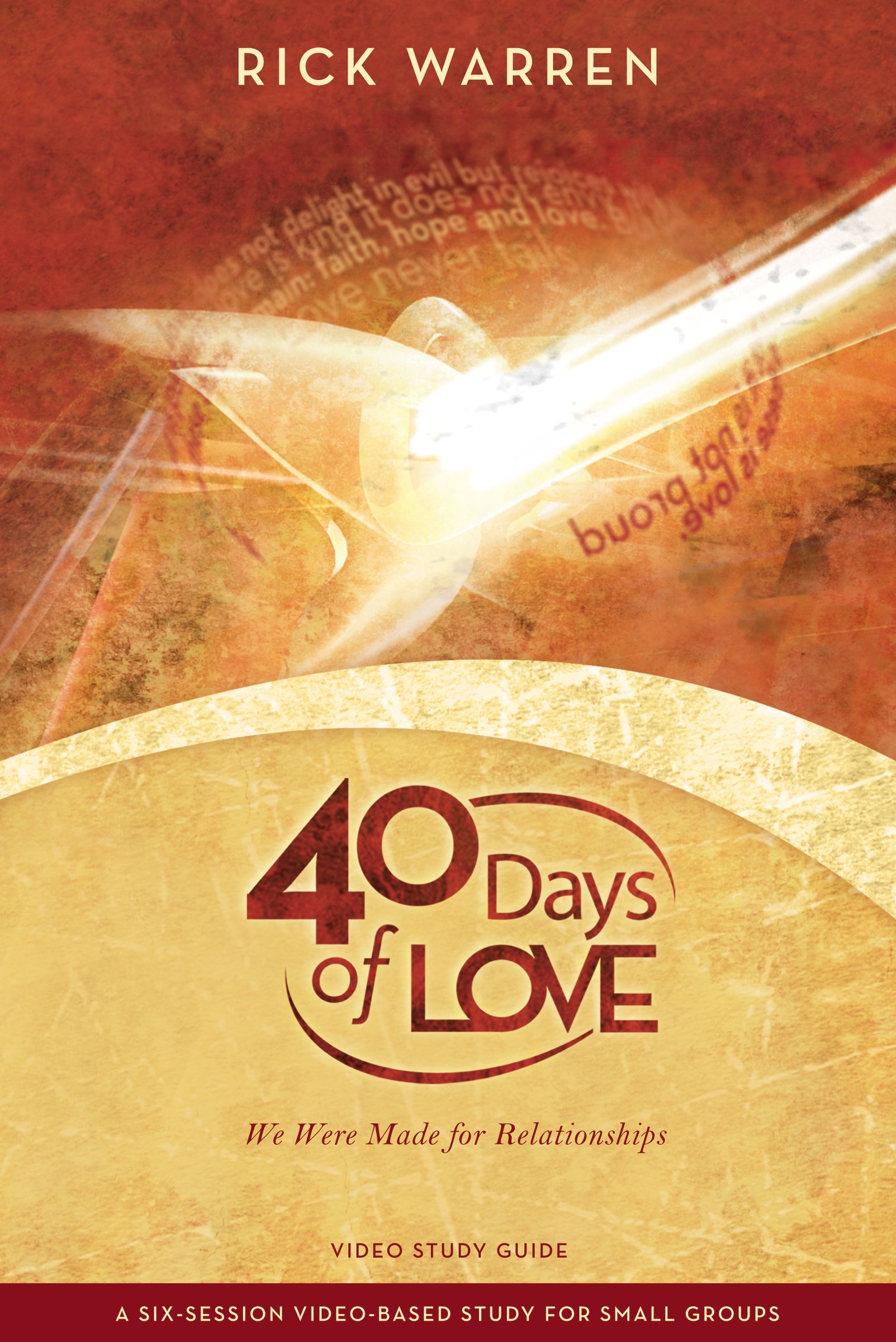 40 Days of Love Bible Study Guide By Rick Warren (Paperback)