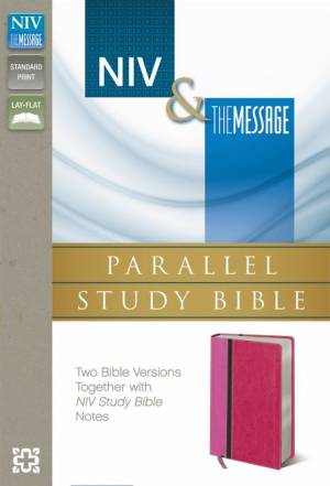 NIV The Message Parallel Study Bible Imitation Leather Pink Red L