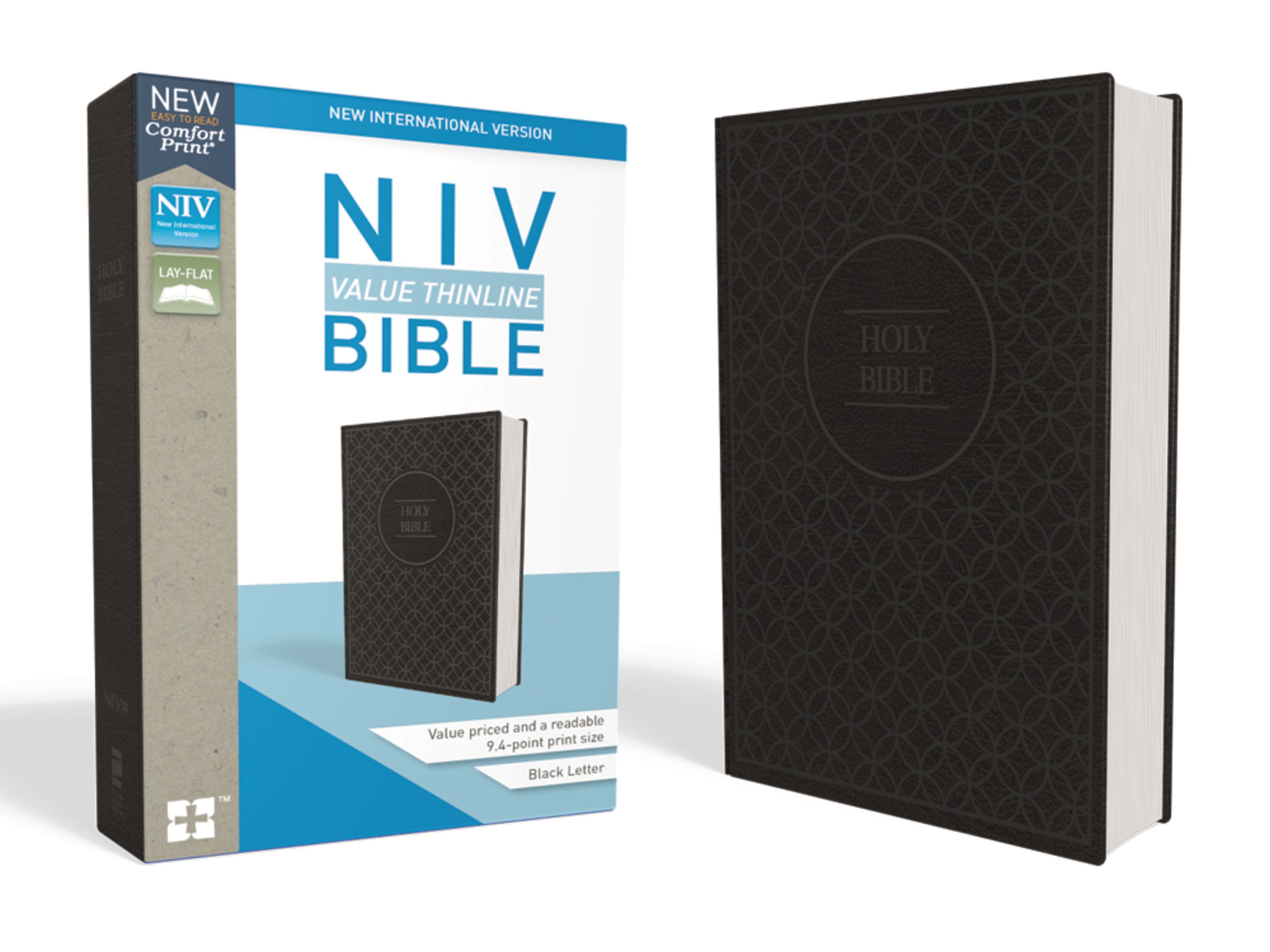 NIV Value Thinline Bible Imitation Leather Gray Black By Zondervan