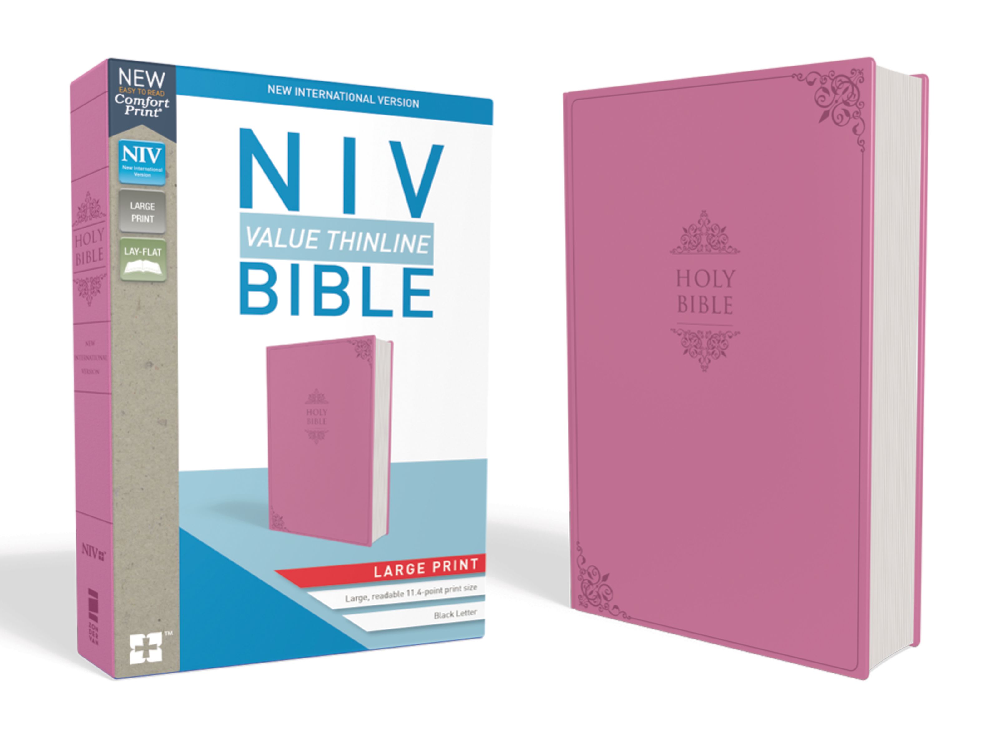 NIV Value Thinline Bible Large Print Imitation Leather Pink