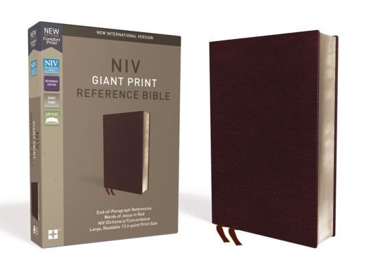 NIV Reference Bible Giant Print Bonded Leather Burgundy Red Lette