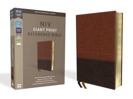 NIV Reference Bible Giant Print Leathersoft Brown Red Letter Com