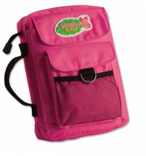 Medium Adventure Bible Cover for Girls with Handle Zippered Pink Nyl