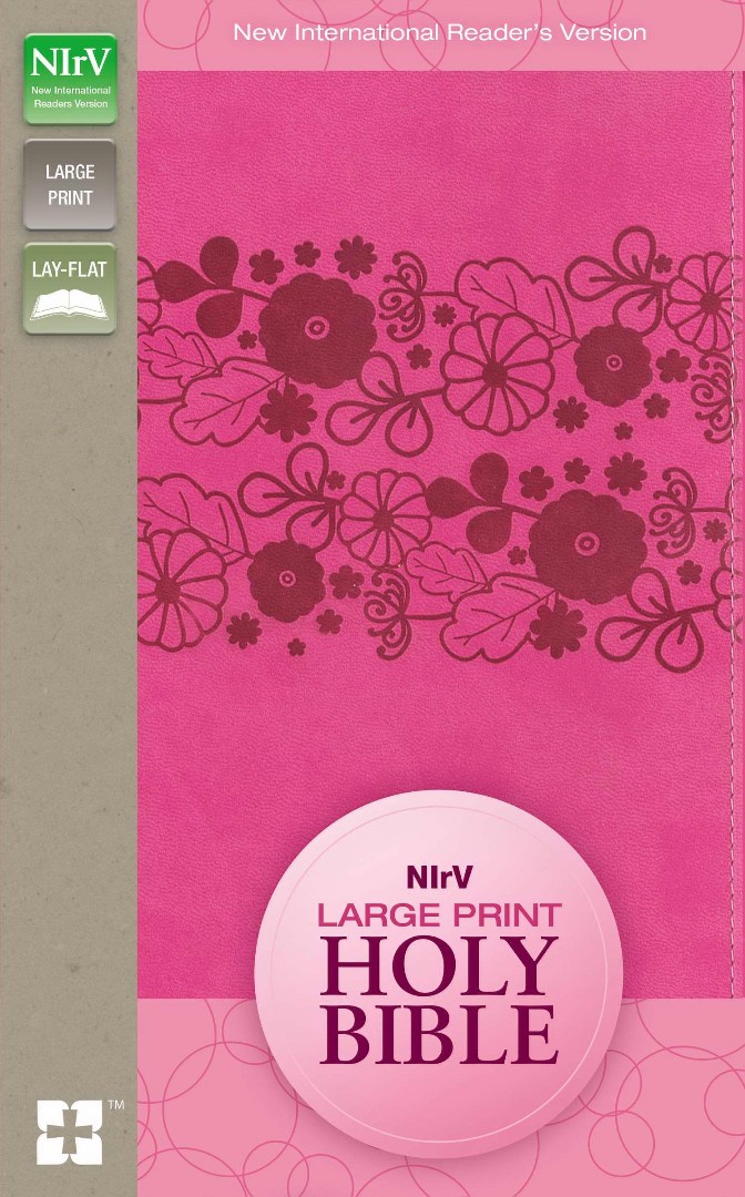 NIr V Holy Bible Large Print Imitation Leather Pink By Zondervan