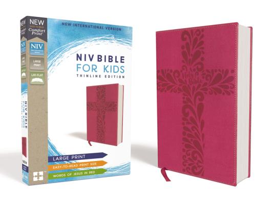 NIV Bible for Kids Large Print Leathersoft Pink Red Letter Edition