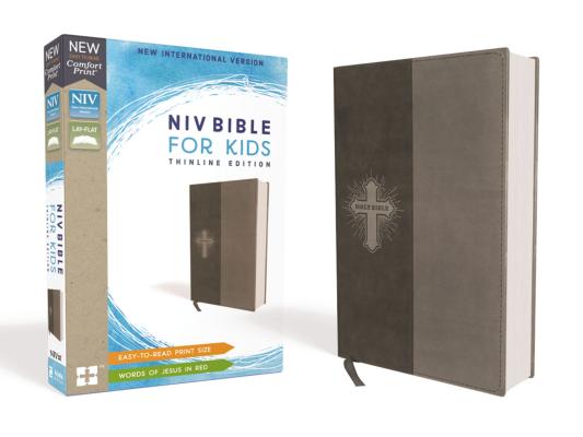 NIV Bible for Kids Leathersoft Gray Red Letter Edition Comfort Pri