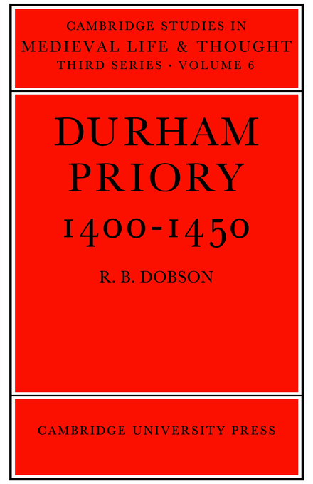 Durham Priory 1400 1450 By R b Dobson (Paperback) 9780521023054