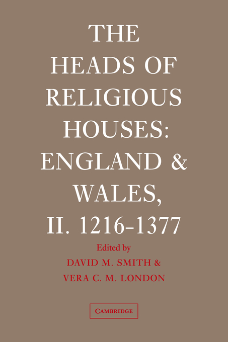 The Heads Of Religious Houses By David M Smith (Paperback)