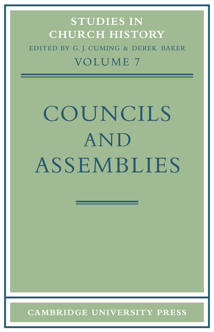 Councils and Assemblies By G J Cuming (Paperback) 9780521097673