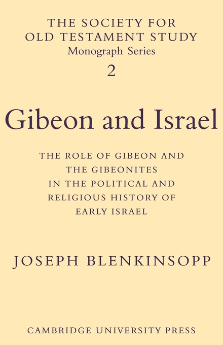 Gibeon and Israel By Joseph Blenkinsopp (Paperback) 9780521115414