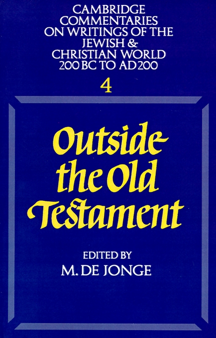 Outside The Old Testament By Marinus De Jonge (Paperback)