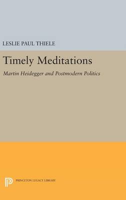 Timely Meditations Martin Heidegger and Postmodern Politics