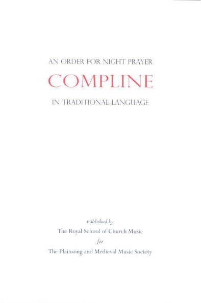 An Order for Compline night Prayer in Traditional Language (Paperback)