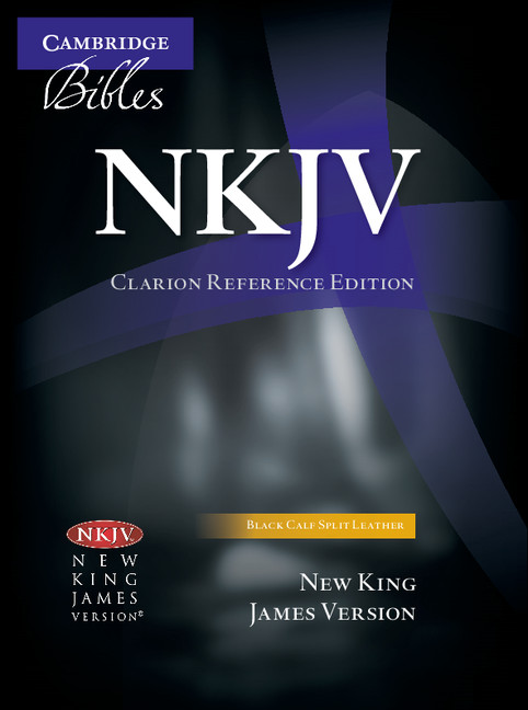 NKJV Clarion Reference Bible Black Calf Split Leather (Leather)