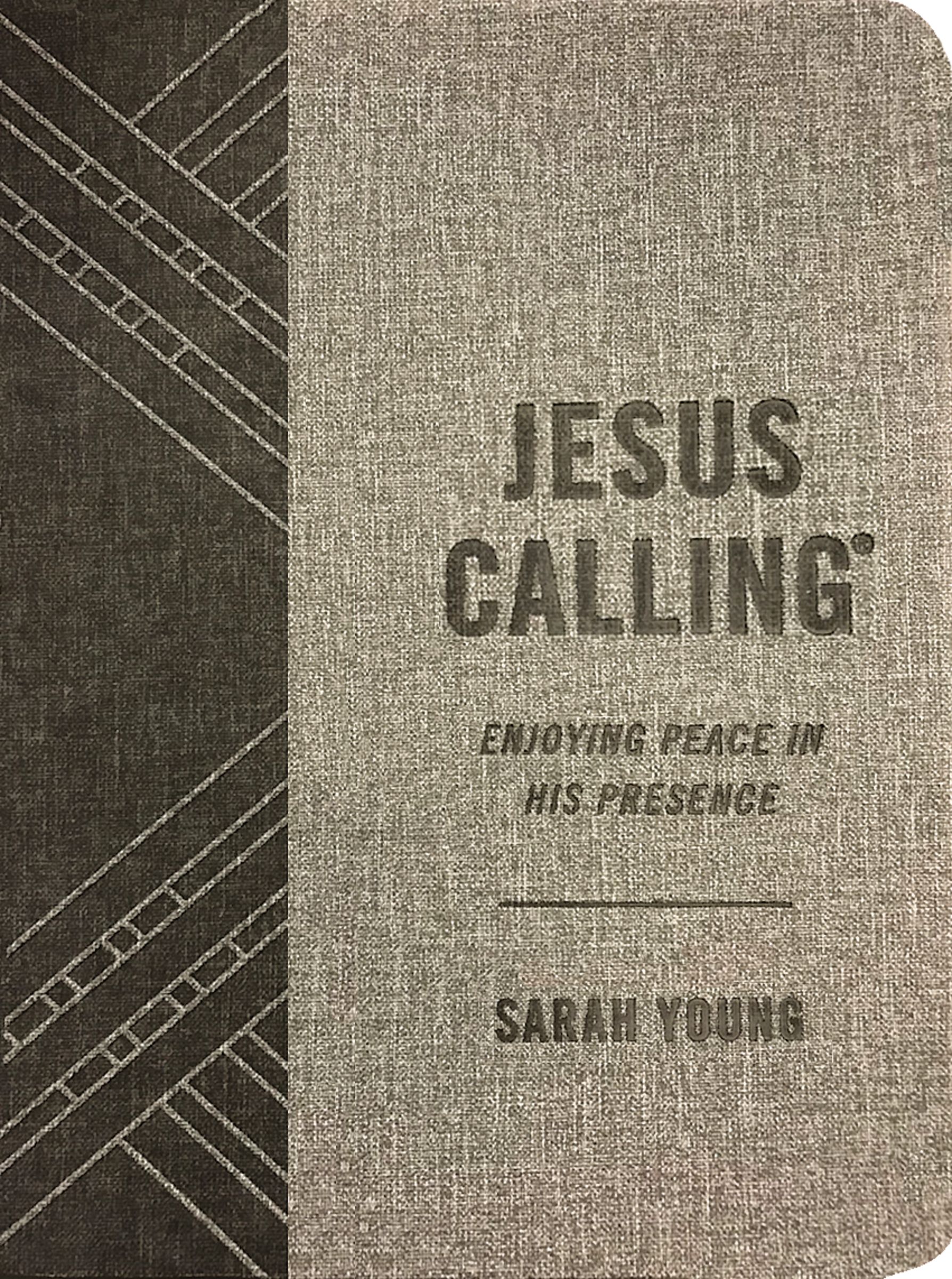 Jesus Calling Textured Gray Leathersoft with Full Scriptures (Leather)