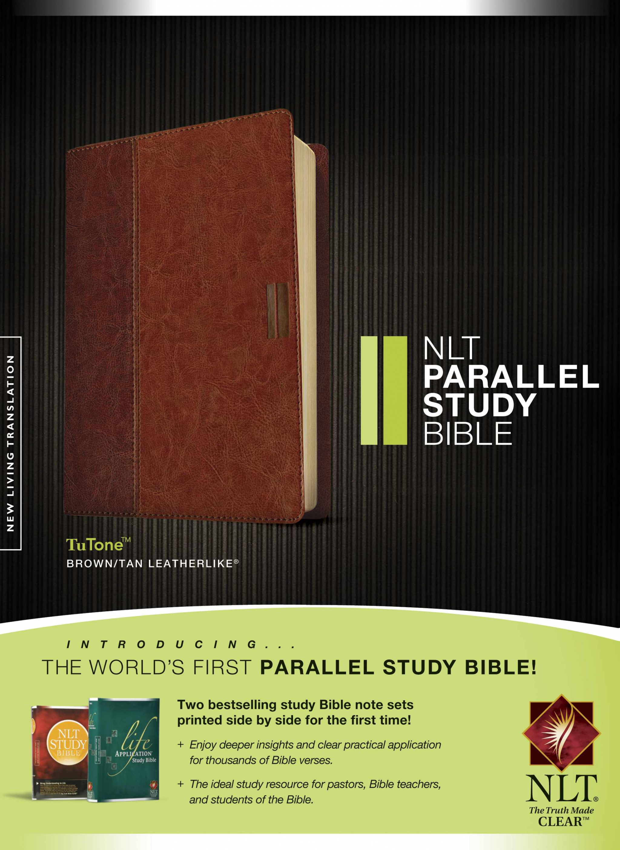 Nlt Parallel Study Bible Tutone Brown By New Living Trans 2 (Leather)