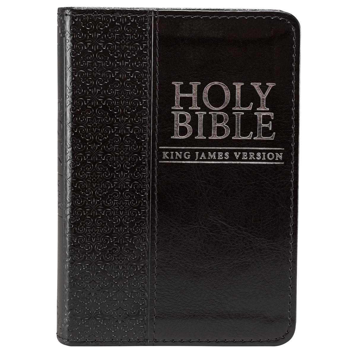 KJV Mini Pocket Bible Black Imitation Leather Ribbon Marker Verse