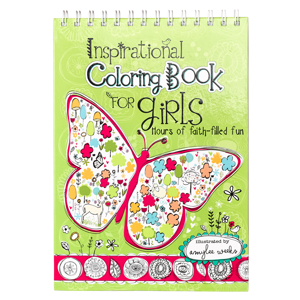 Coloring Book Wirebound Inspirational for Girls By Christian Art Gift