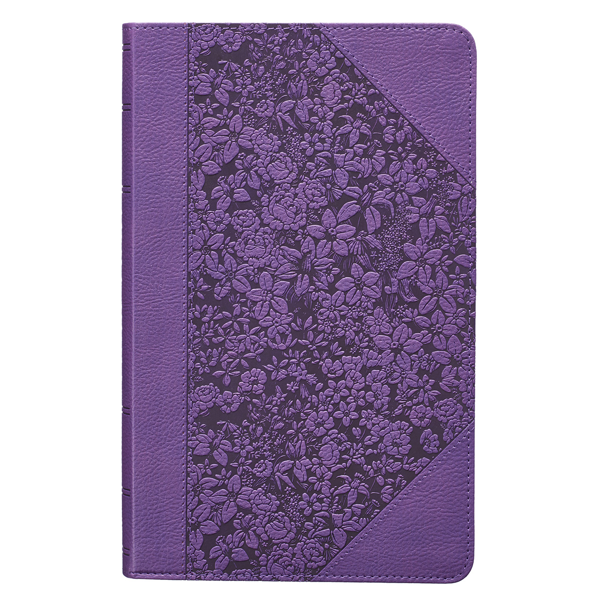 Two-tone Purple Floral Faux Leather Giant Print Standard-size King Jam