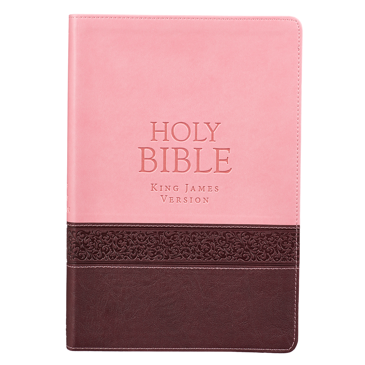 KJV Large Print Bible Brown and Pink Imitation Leather Red Letter