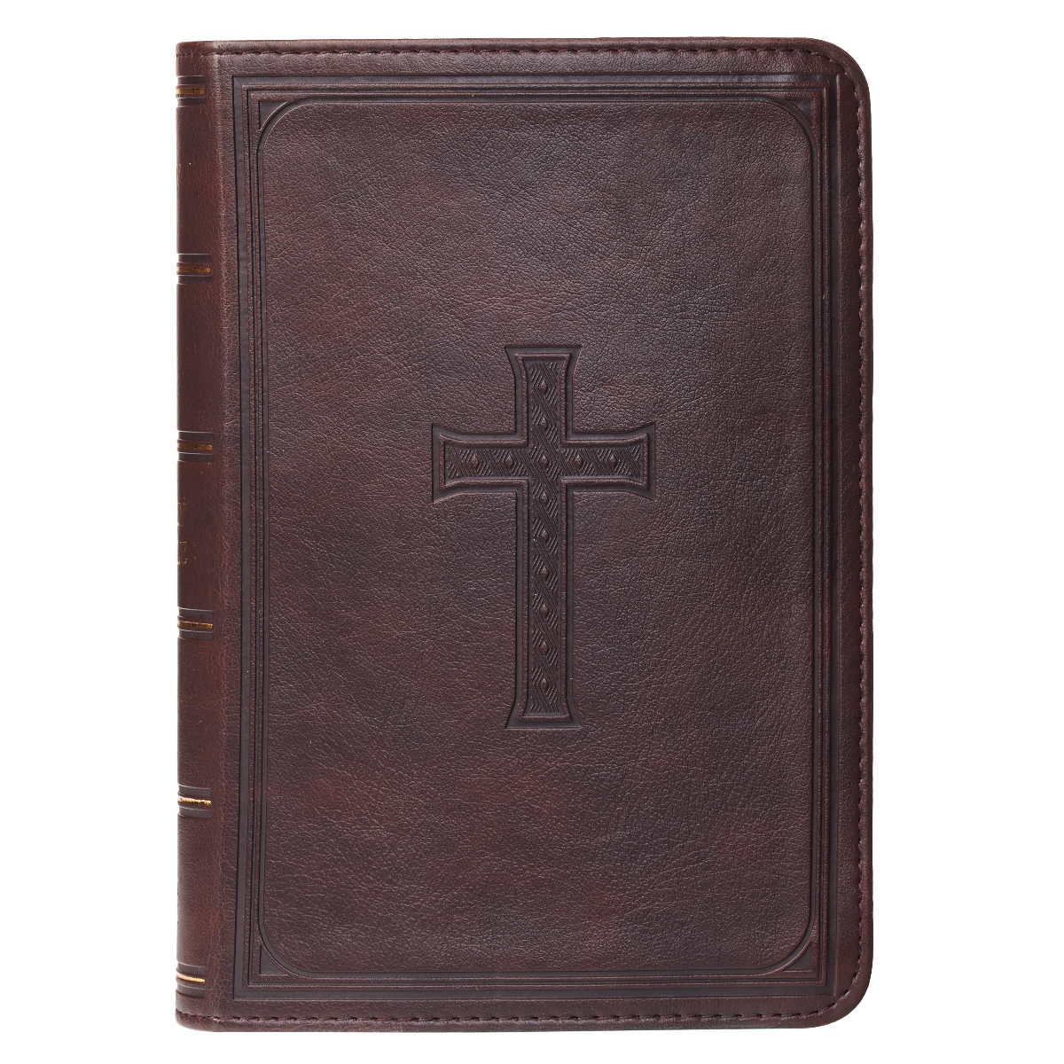 KJV Compact Bible Brown Imitation Leather Large Print Red Letter