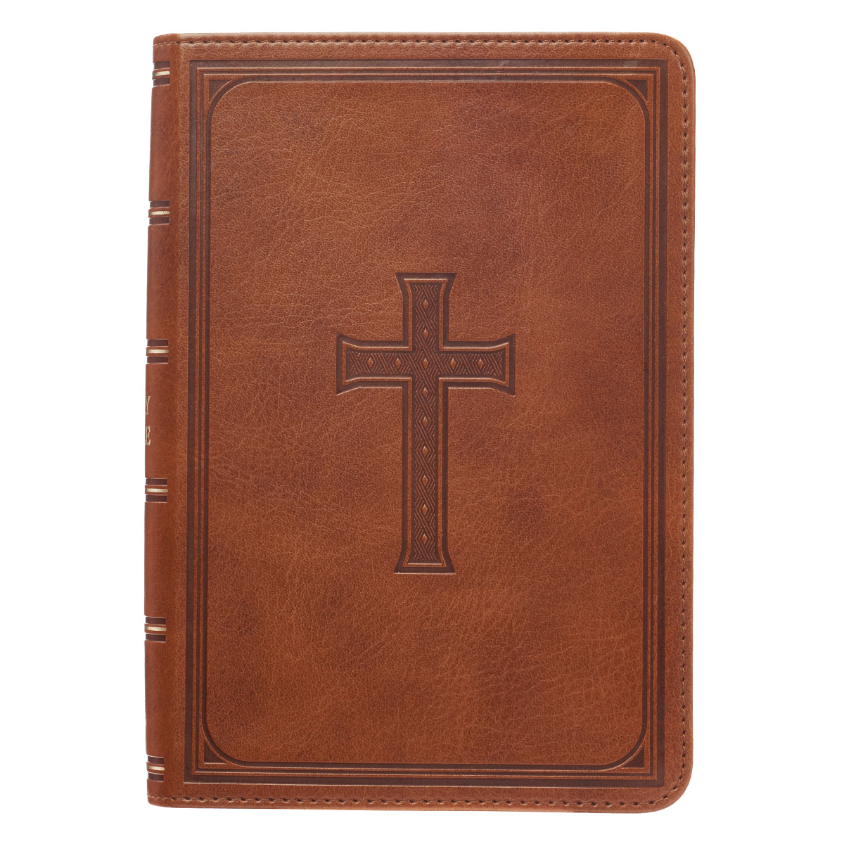 KJV Compact Large Print Imitation Leather Tan Words of Christ in Red