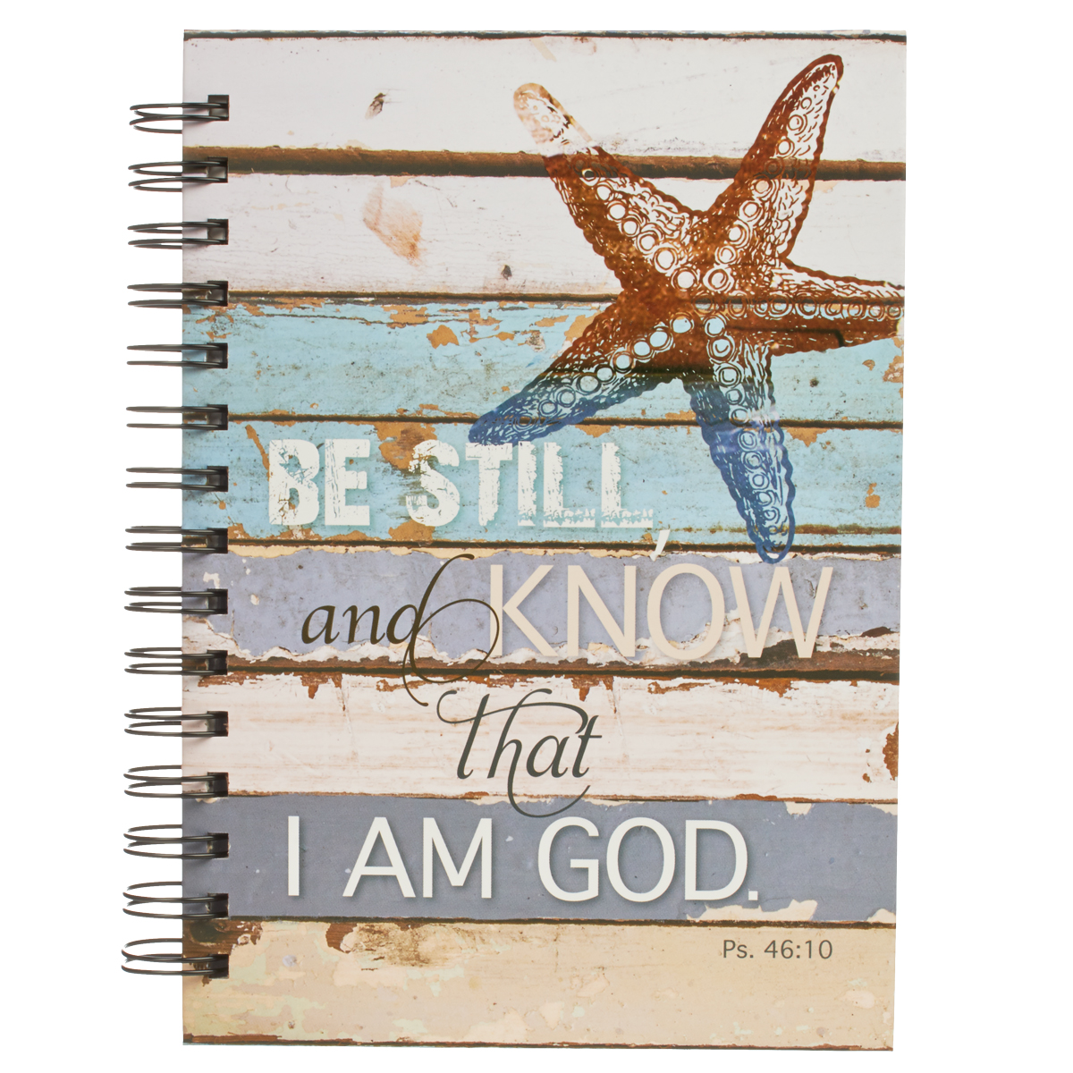 Journal Wirebound Cream Blue Coastal Be Still Ps 46 10