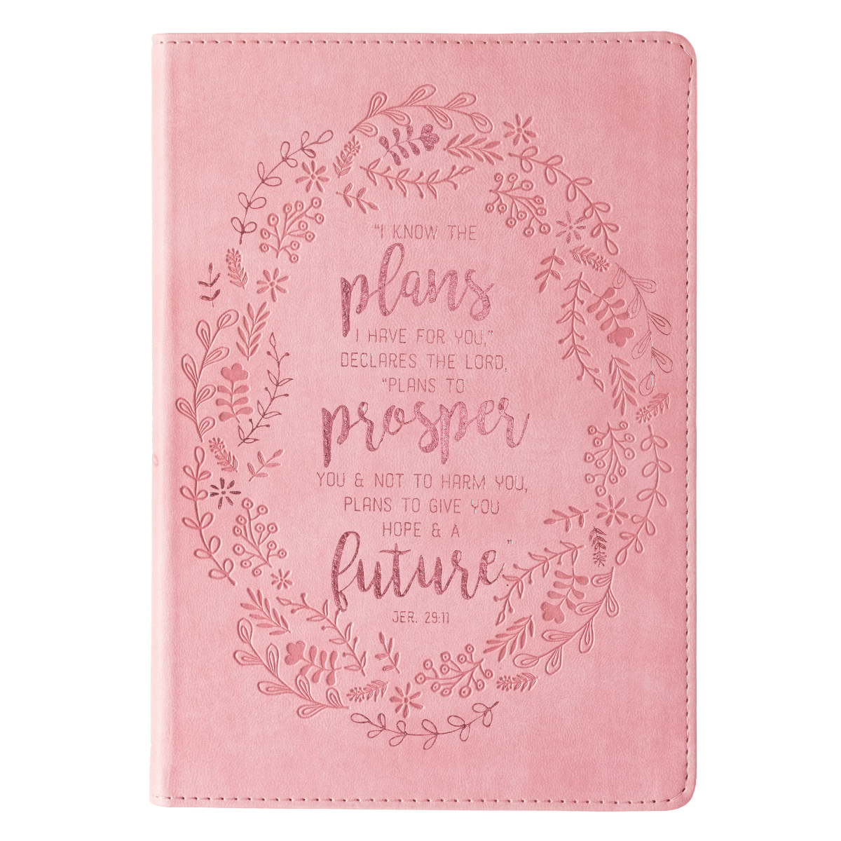 I Know the Plans Slimline Lux Leather Journal in Pink