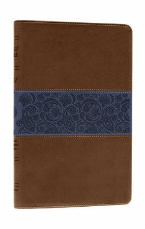 ESV Thinline Bible Chocolate & Blue Paisley Design Trutone