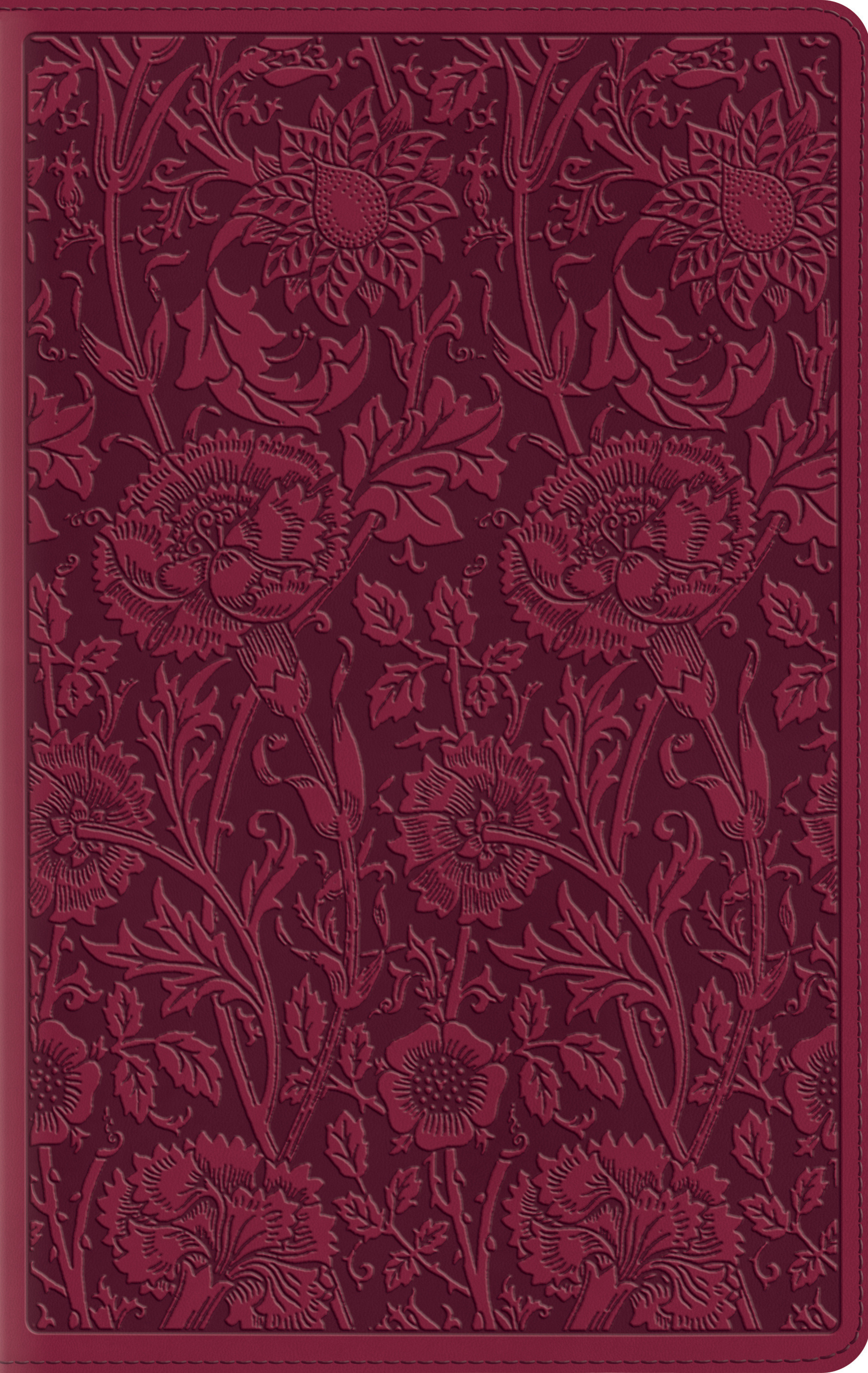 ESV Large Print Compact Bible Tru Tone Berry Floral Design (Leather)