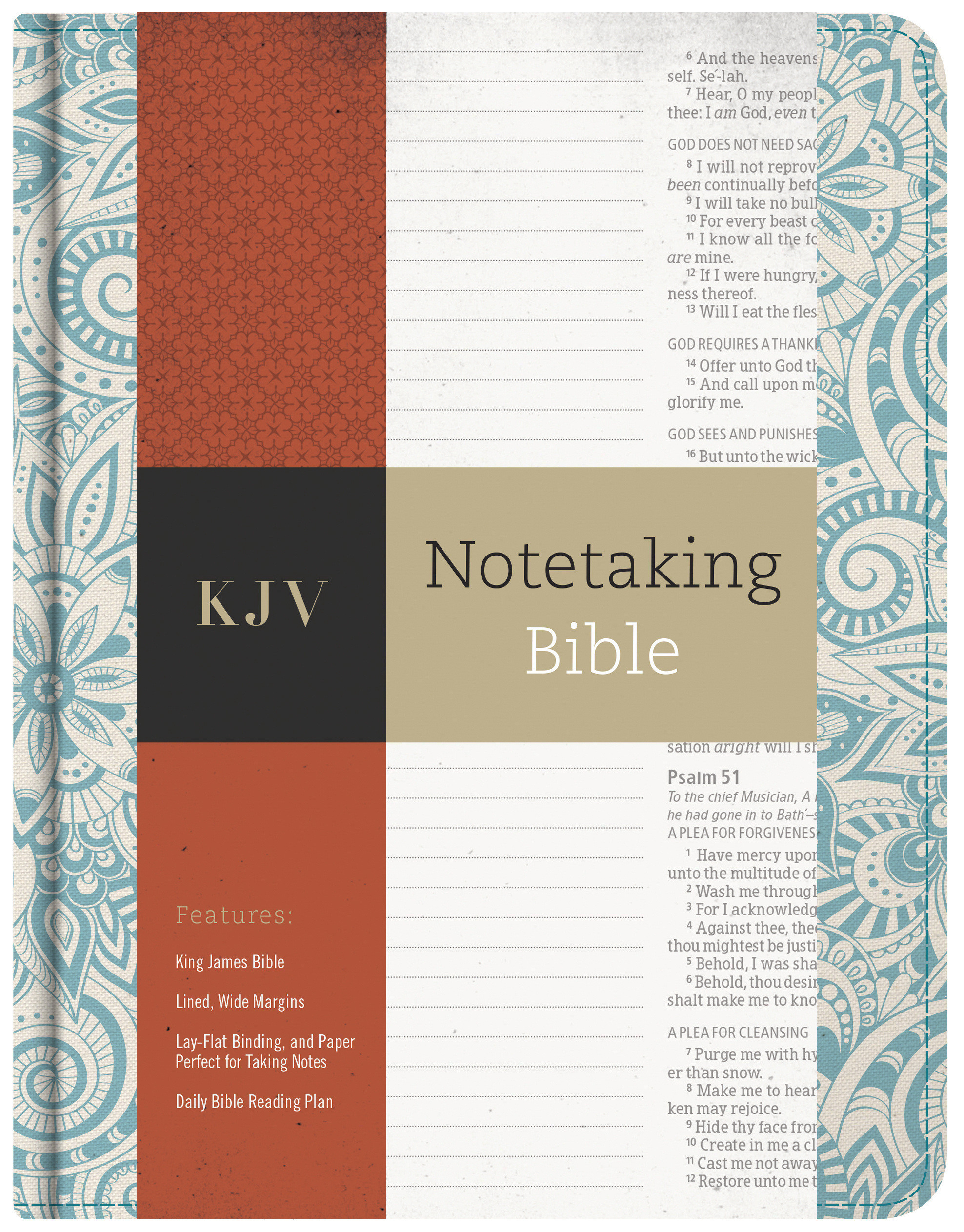 KJV Notetaking Bible Blue Floral Cloth Over Board (Hardback)