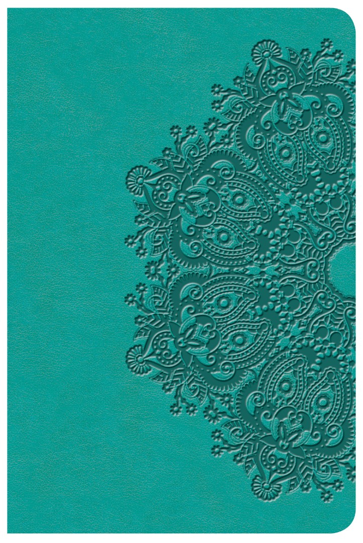 KJV Large Print Compact Reference Bible Teal Leather Touch