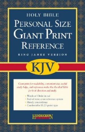 KJV Personal Size Giant Print Reference Bible Black Bonded Leather