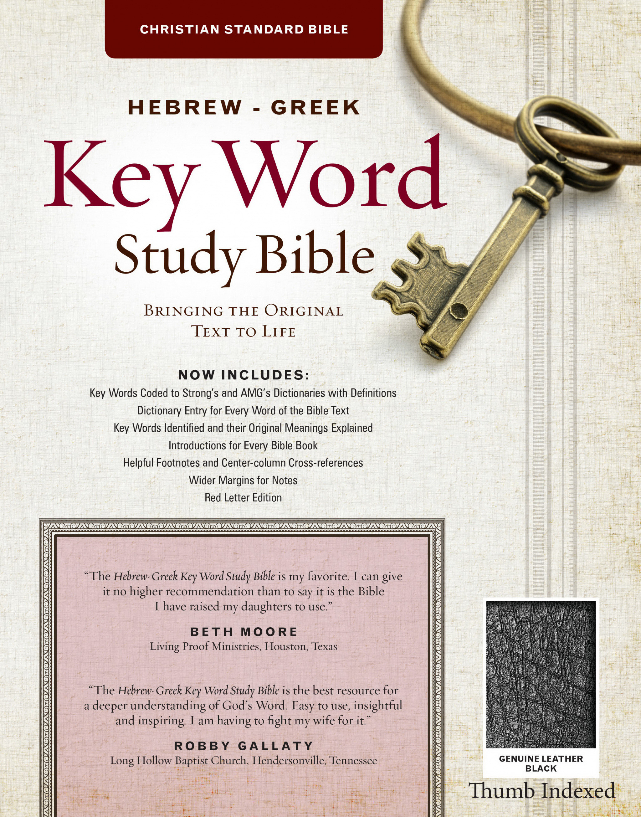 The Hebrew-Greek Key Word Study Bible By Zodhiates Spiros (Leather)