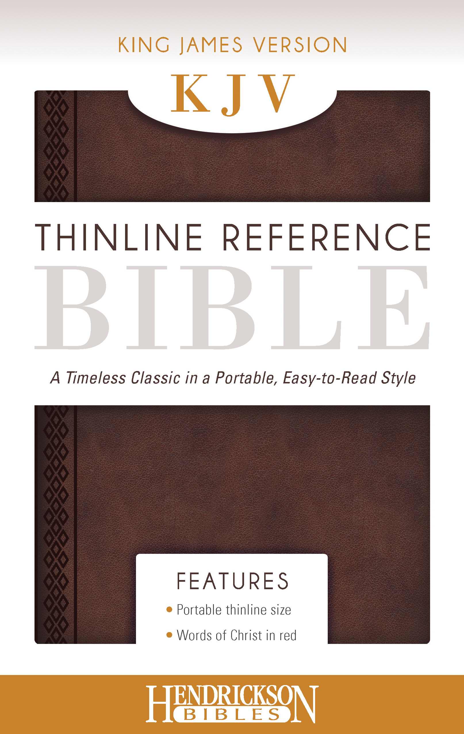 KJV Thinline Reference Bible Chestnut Brown By Hendrickson (Leather)