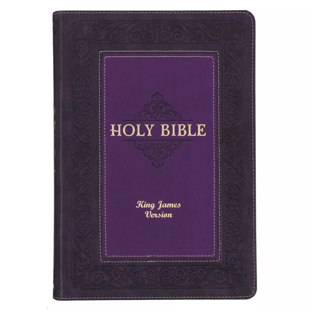 Two-tone Purple Faux Leather Large Print King James Version Study 