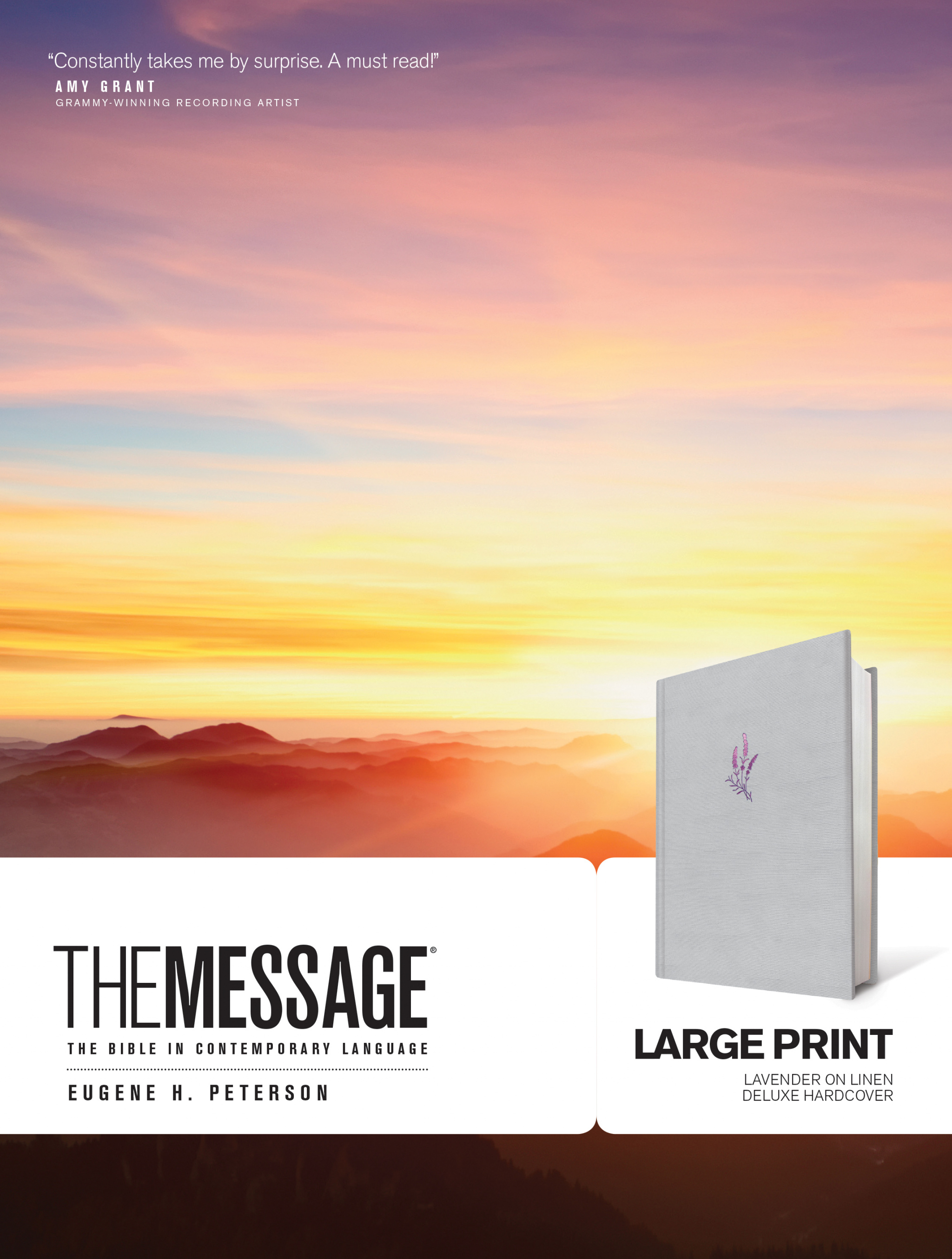 The Message Bible Large Print Bible White Hardback Single Column