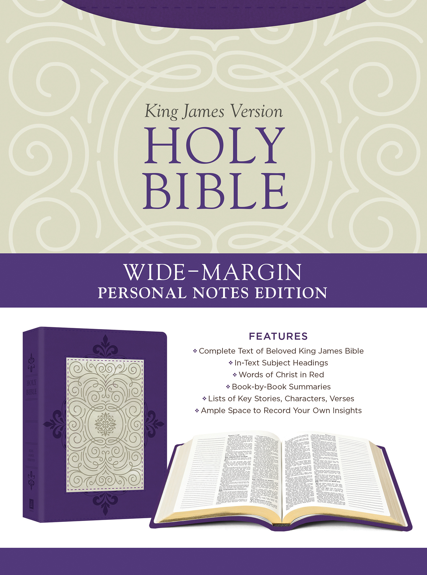 Holy Bible Wide-Margin Personal Notes Edition lavender Plume (Leather)