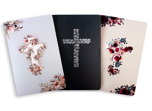 Journal Floral Cross Design Pk 3 Free Delivery At Eden Co Uk