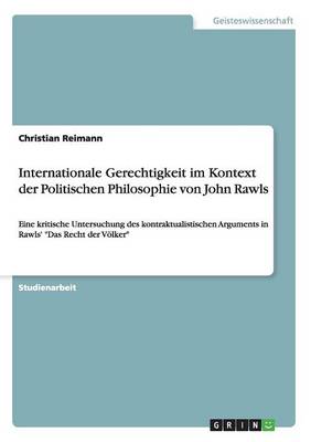 Internationale Gerechtigkeit Im Kontext Der Politischen Philosophie Vo