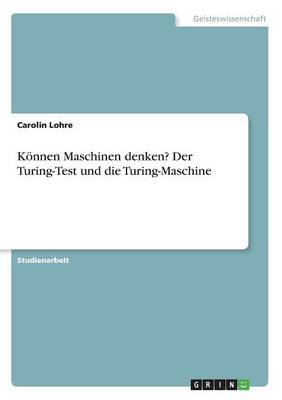 K Nnen Maschinen Denken Der Turing-Test