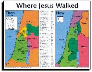 Where Jesus Walked Then And Now Wall Chart Laminated | Free Delivery at ...