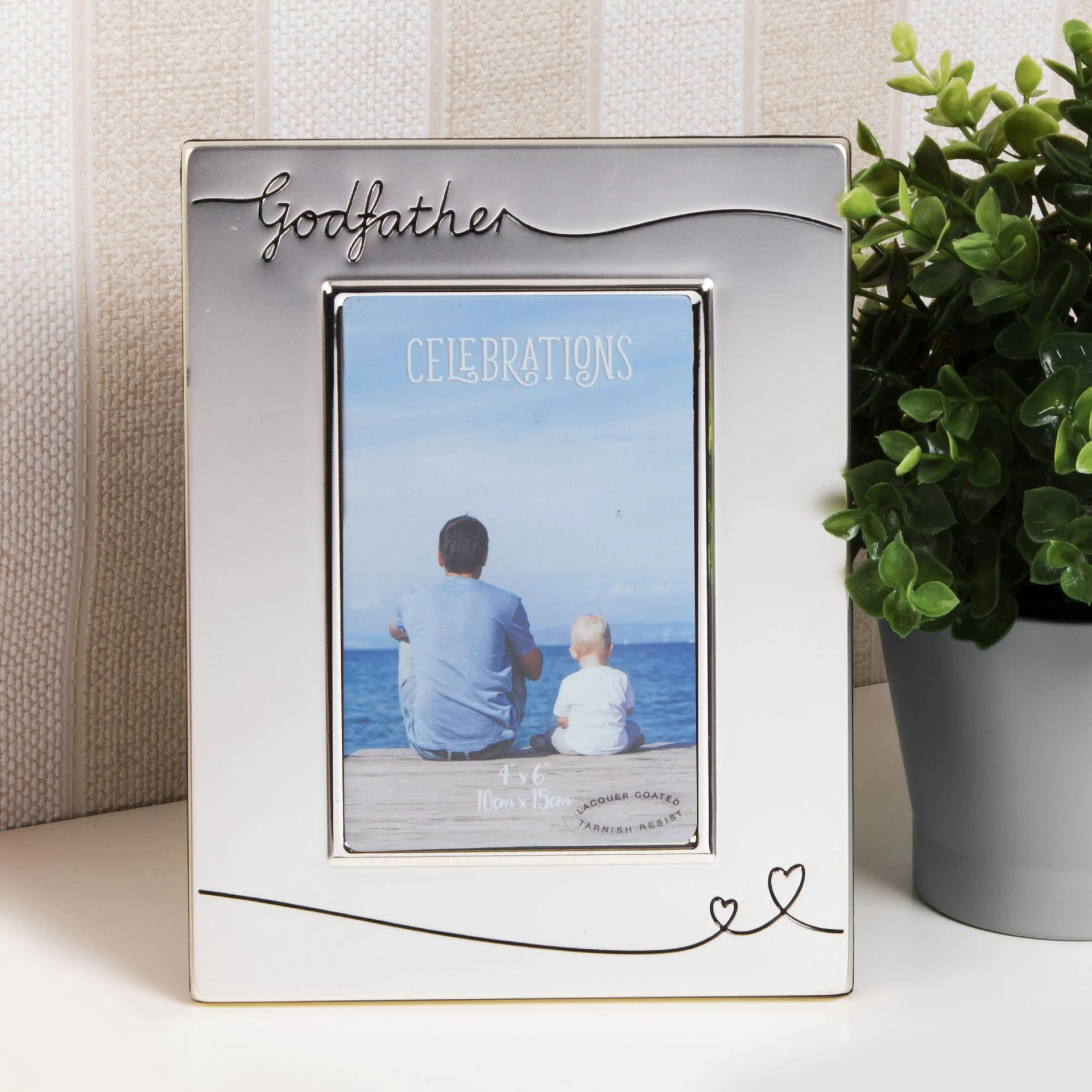 Photo Frame Silverplated Satin Finish "Godfather"