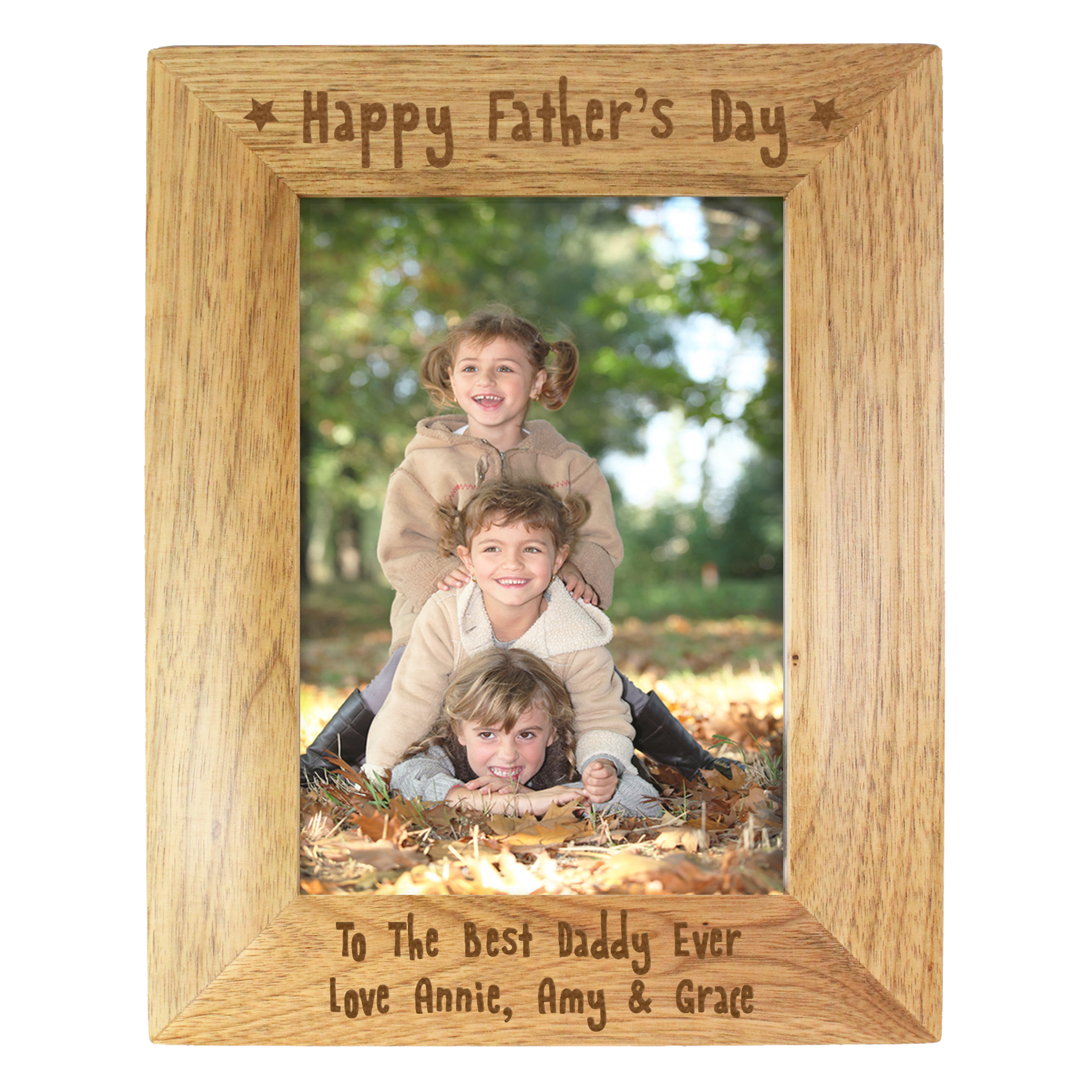 Engraved 5x7 Happy Fathers Day Wooden Frame | Free ...