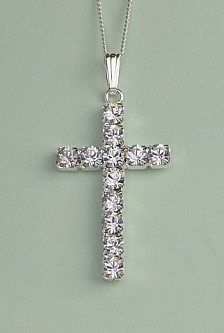 large crystal cross necklace