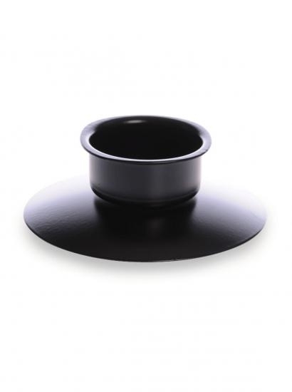 Lipped Black Metal Candle Holder - Single for 2 Diameter Candles