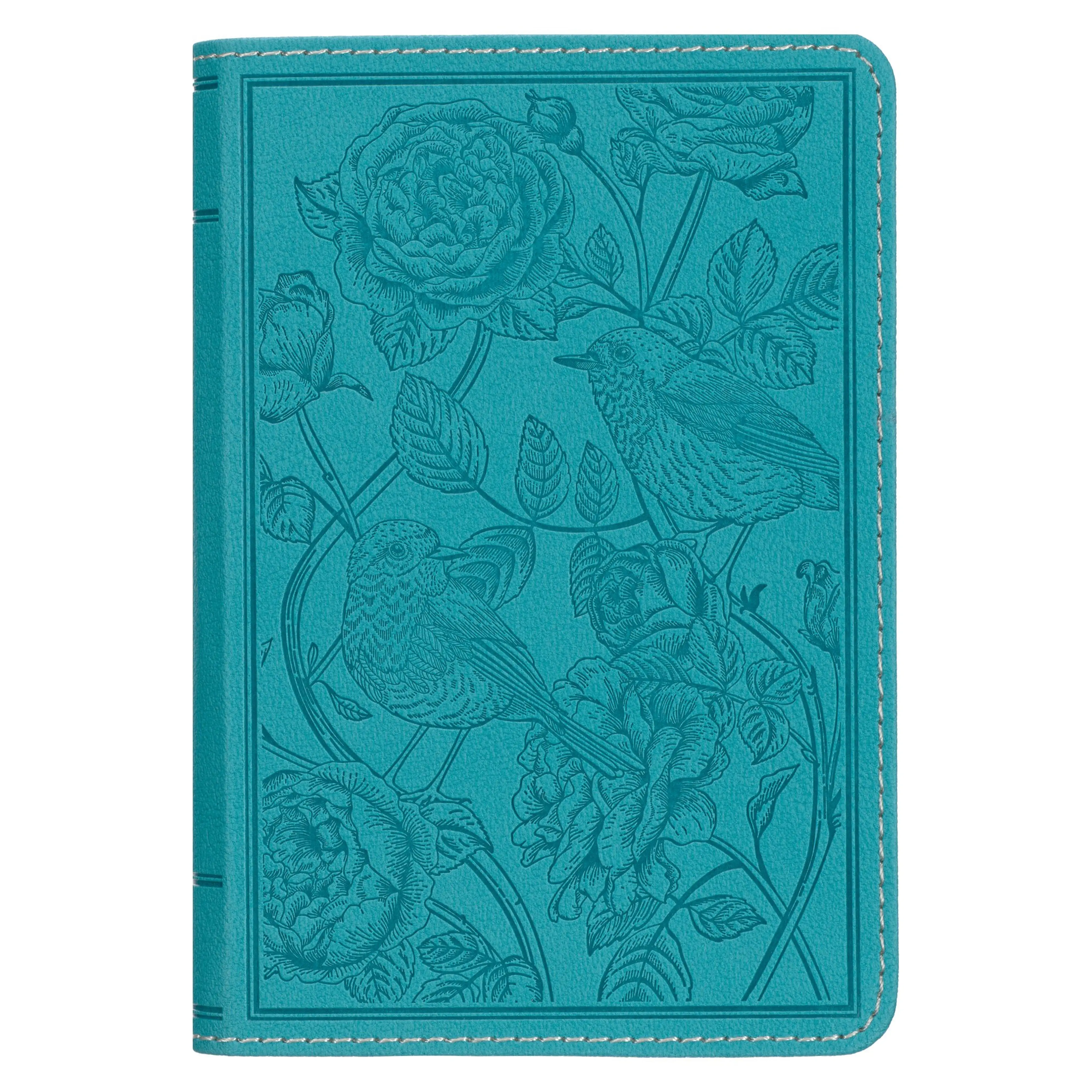 KJV Bible Compact Faux Leather, Teal w/zipper