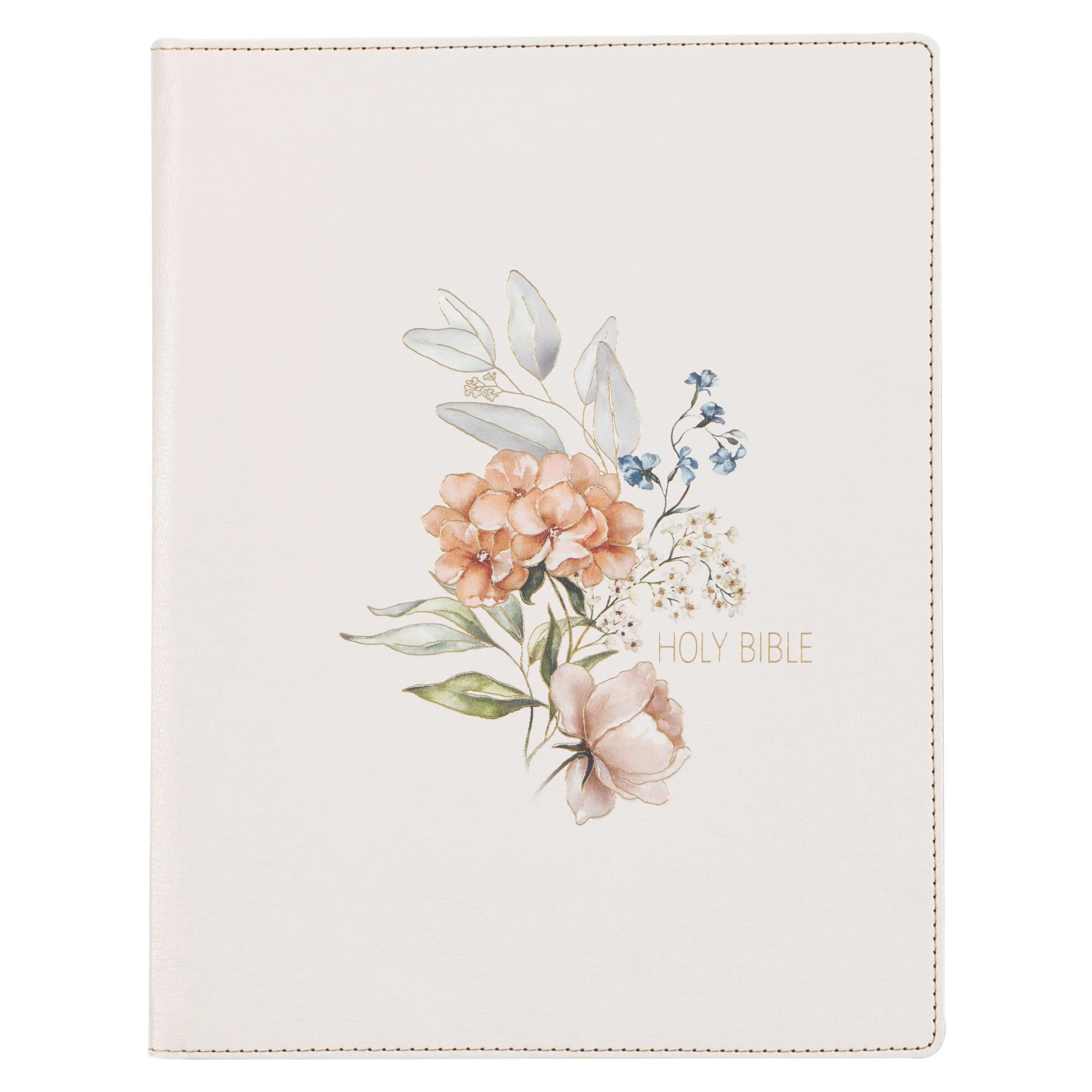 Blush Bouquet Faux Leather Hardcover Large Print King James Version Note-taking Bible