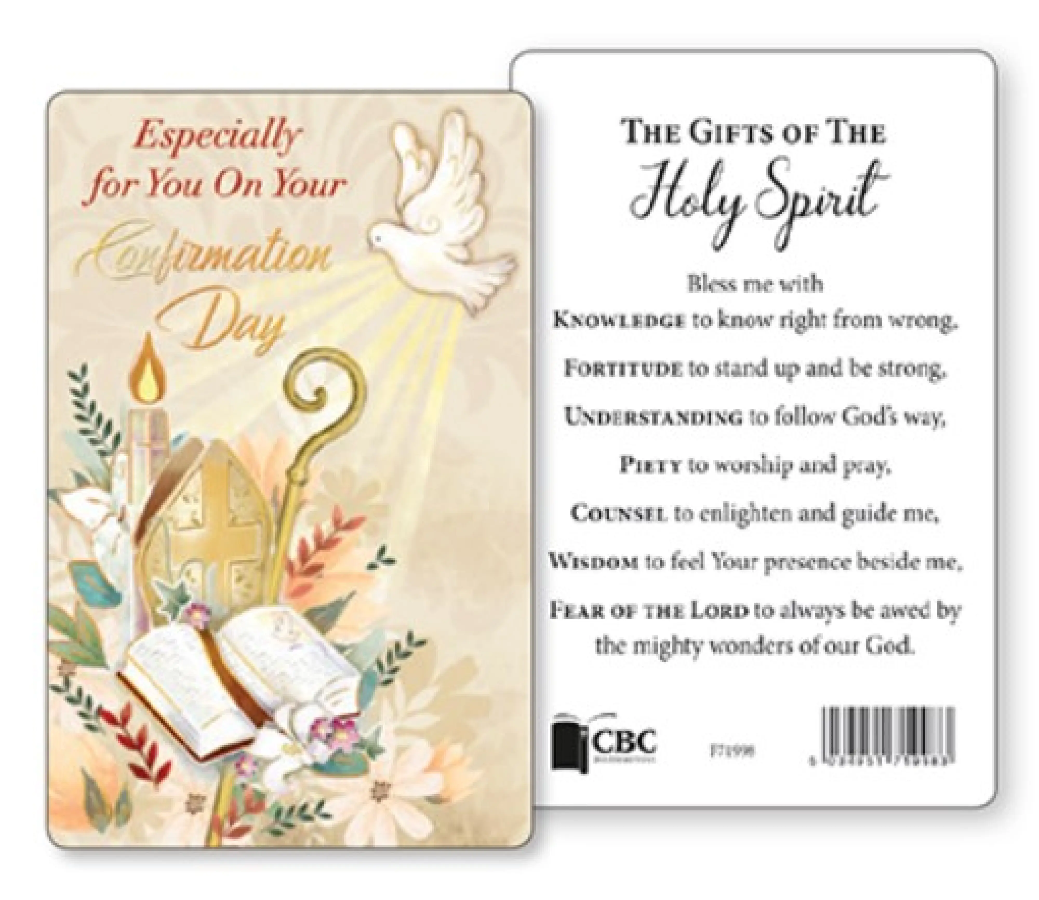 Spiritual Gifts Confirmation Symbolic Prayer Card